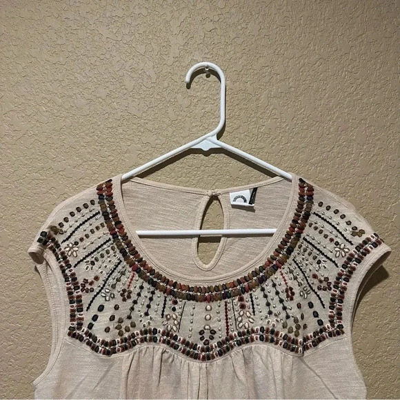 Anthropologie Akemi+Kin Mirabelle Embroidered Sleeveless Boho Top Blouse Size S - Picture 5 of 7